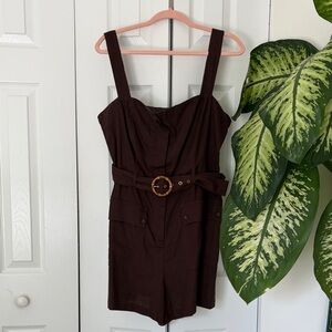 House of Harlow 1960 Dark Brown Romper with Belt